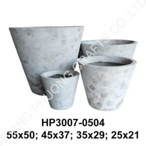 Fiber cement pot cone shape