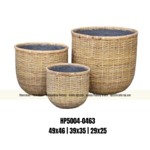 Bamboo cement pot HP5004-0463