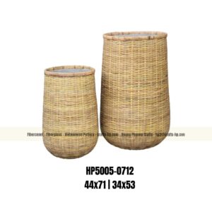 Bamboo cement pot HP5005-0713