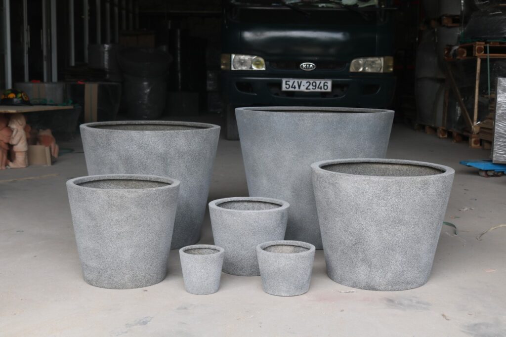 Large fiberglass planters for outdoor projects