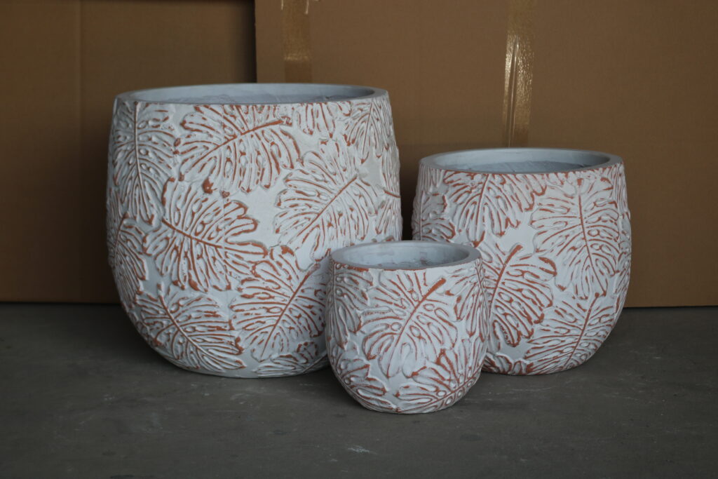 Antique lightweight cement planters