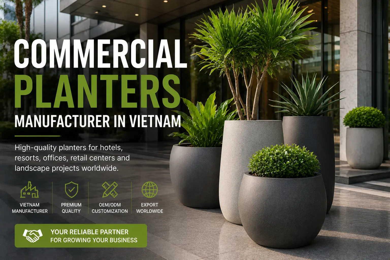 commercian planters for wholesale in Vietnam