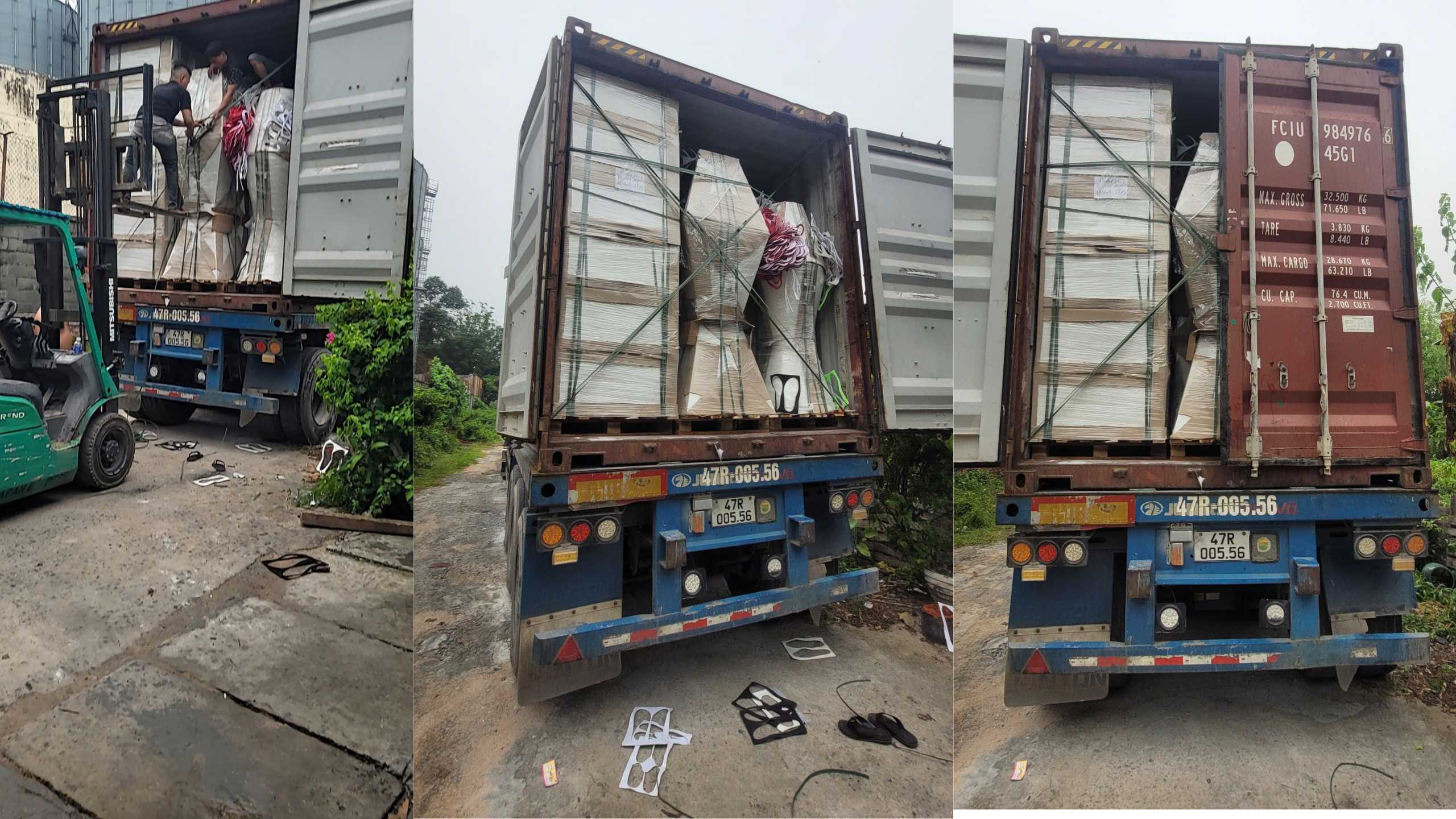container loading commercial planters in Vietnam
