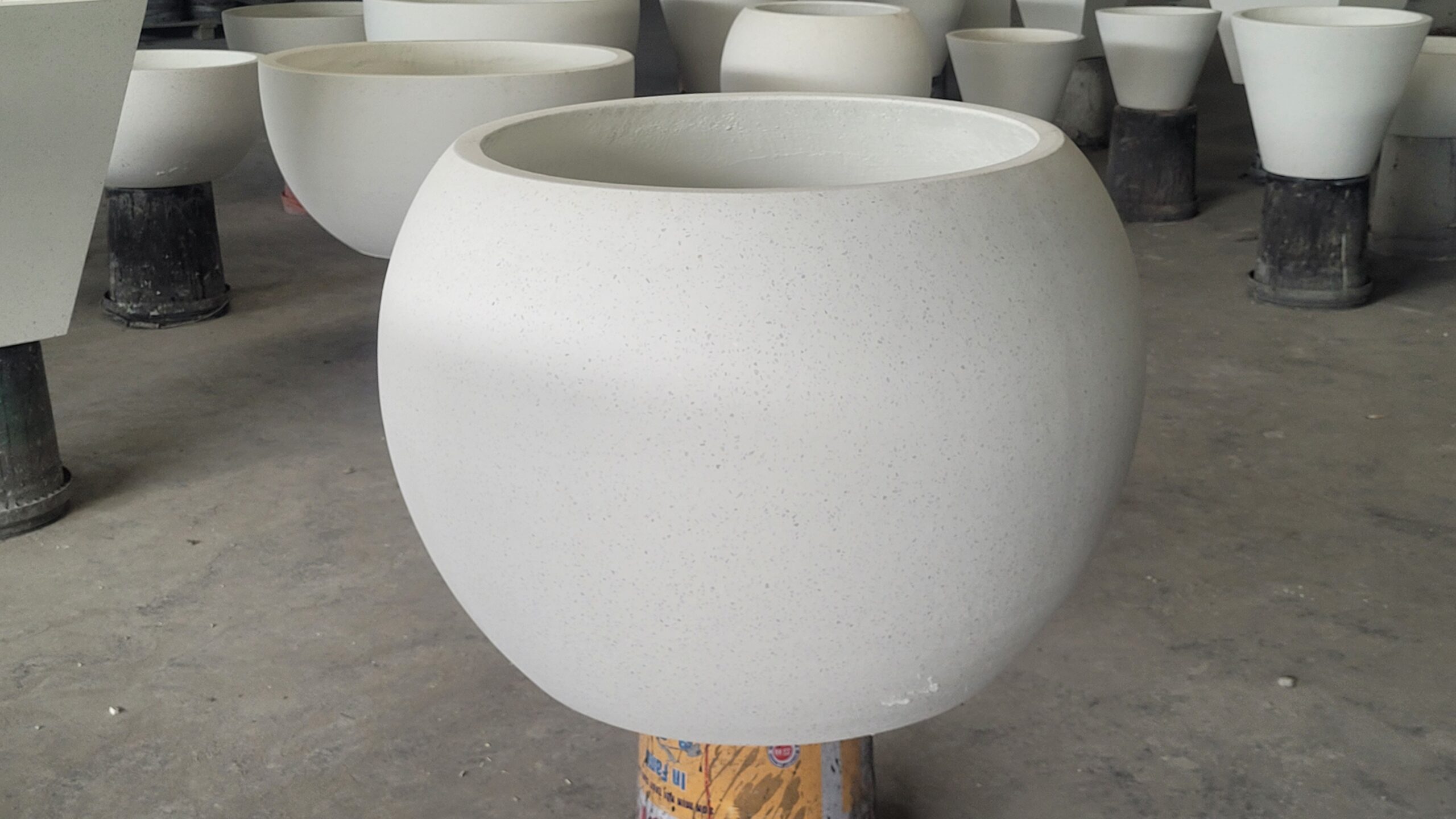 Large fiber cement planters for hotel