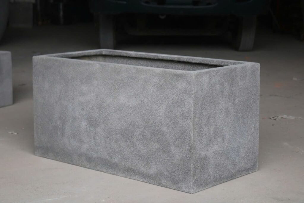 Polystone planters manufactured in Vietnam for hospitality commercial and residential projects